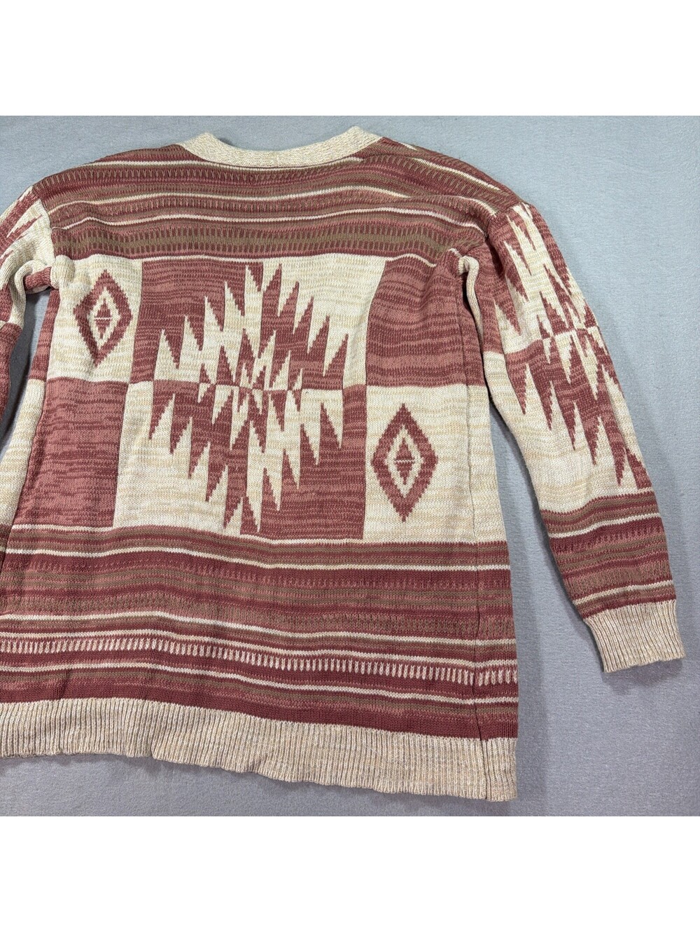 Lucky Brand Heritage Cardigan S Southwestern Aztec Open Front Knit Sweater 0201 - Picture 10 of 10